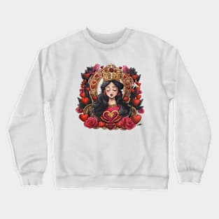 Queen Of Hearts Wonderland Art Deco Watercolour Crewneck Sweatshirt